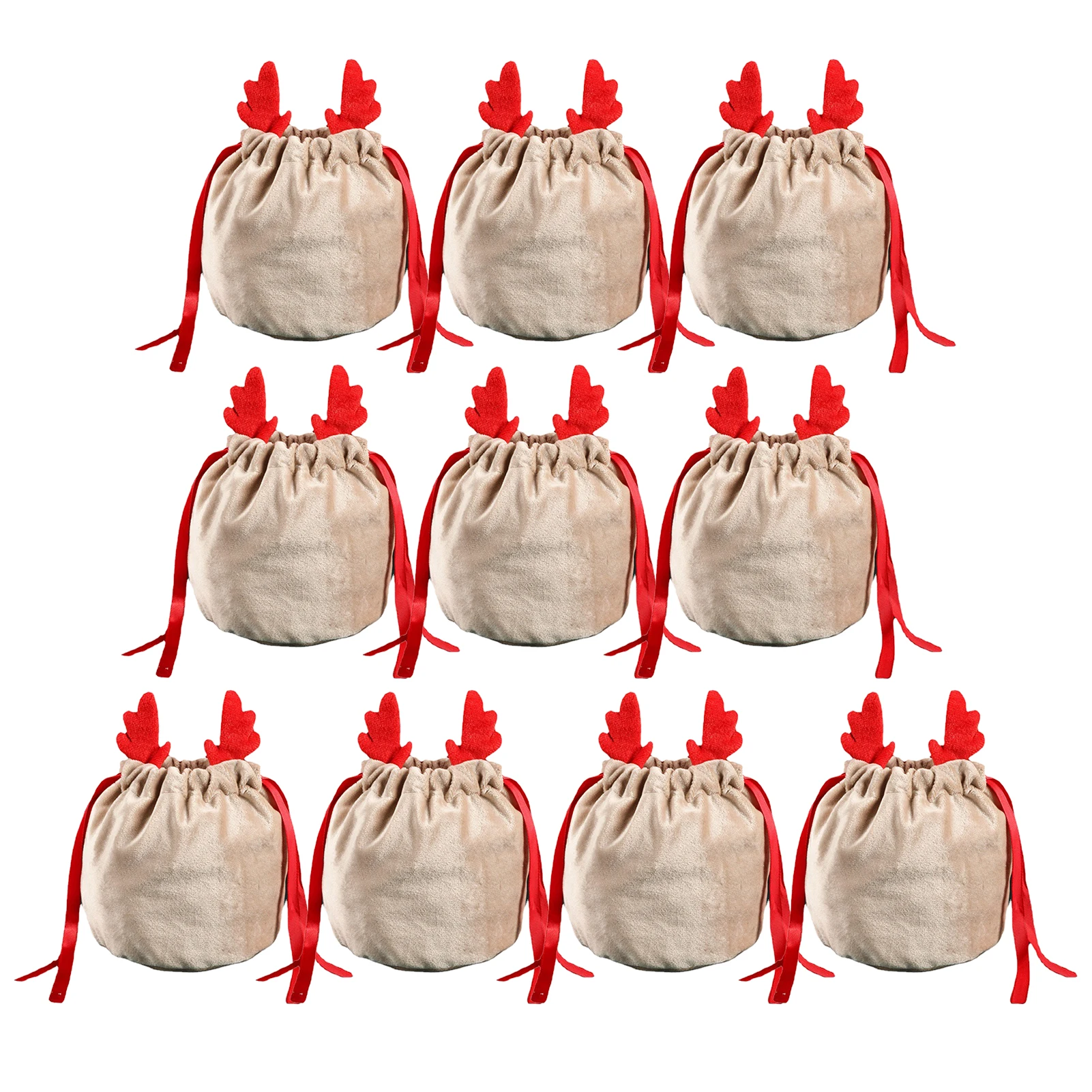 

Christmas Sack 10 Pieces Christmas Small Candy Bags Christmas Drawstring Gift Treat Candy Bag Small Craft Pouch For Christmas