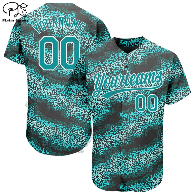 

Fashion Men's Baseball Shirt Custom Name 3D Print Pattern Summer Loose Fit Unisex Hawaiian Beach Casual Series Baseball Shirt