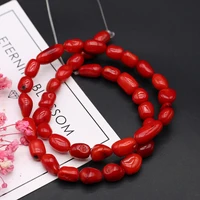 irregular polished artificial red coral beads long coral beaded for jewelry making necklace bracelet