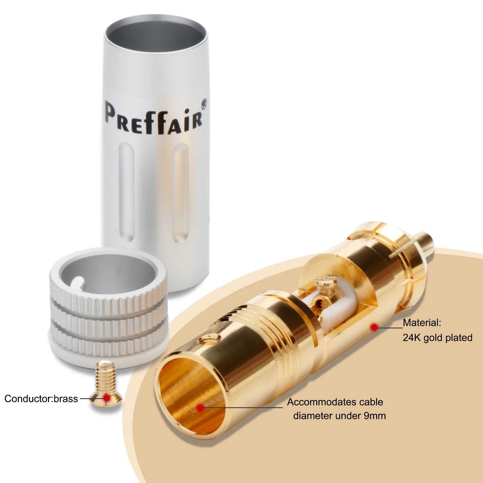 Hi-Fi аудио разъем RCA позолоченный