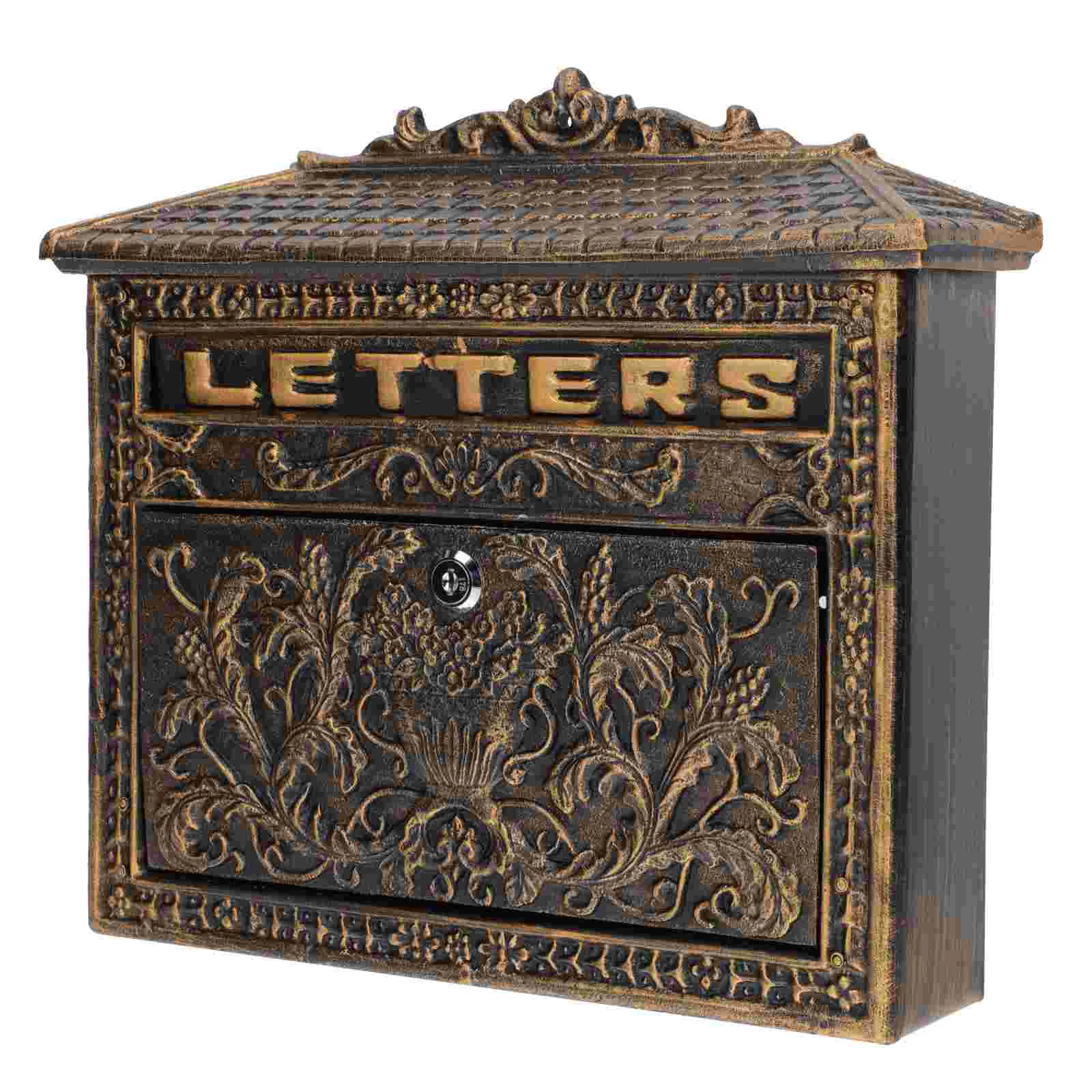 

1pc Letter Box Unique Durable Refined Mailbox Letter Post Container Decorative Letter Box