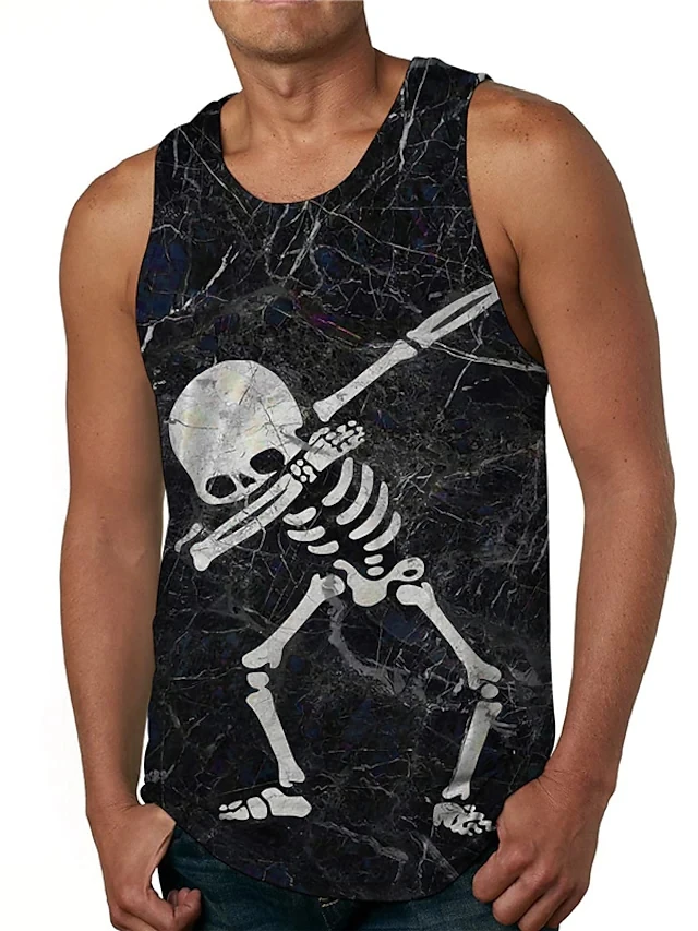 

Майка мужская с круглым вырезом, тенниска с 3D-принтом, майка без рукавов, повседневный дизайнерский Топ для отдыха, большой и высокий