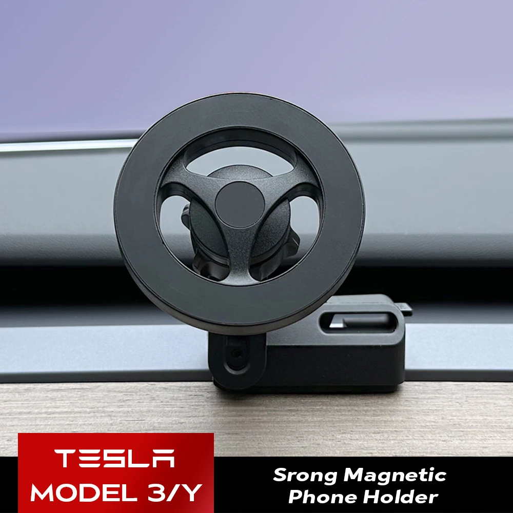For Tesla Model 3 Y Strong Magnetic Phone Holder for iPhone 14 13 12 Pro Max with Unique Design Air Outlet Base