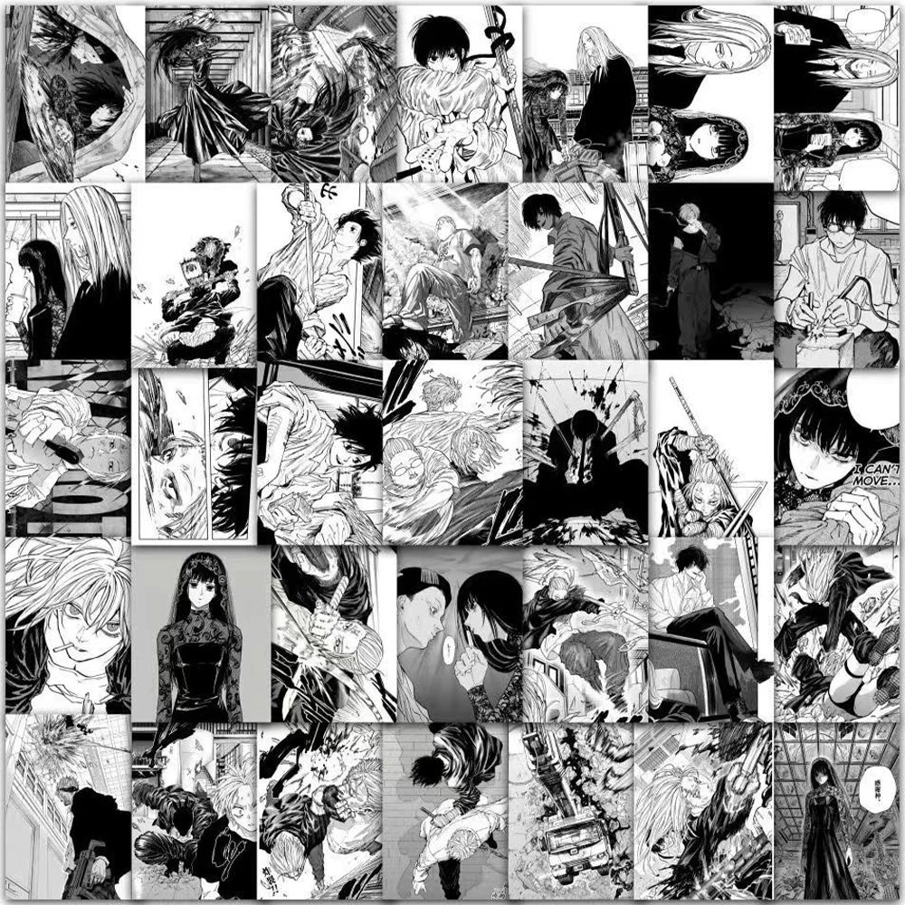 Черно-белые аниме наклейки 10/30/59 шт