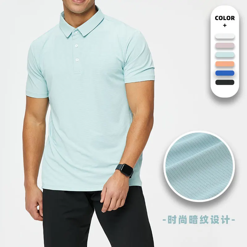 Luku European Casual Solid Color Sports Quick Drying Short Sleeved T-shirt Unisex Fitness Training Uniform POLO Shirt
