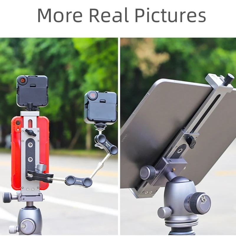 

XJ15 Tablet Holder Tripod Mount, Aluminum Alloy Tablet Stand with Clold Shoe Mount for Pad Mini 1/2/3, Pad New Dropship
