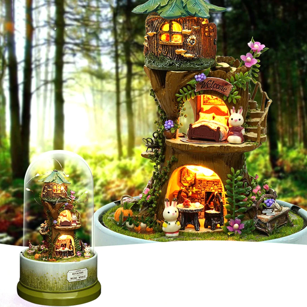 Кукольный домик сделай сам вращающаяся музыкальная шкатулка миниатюрные