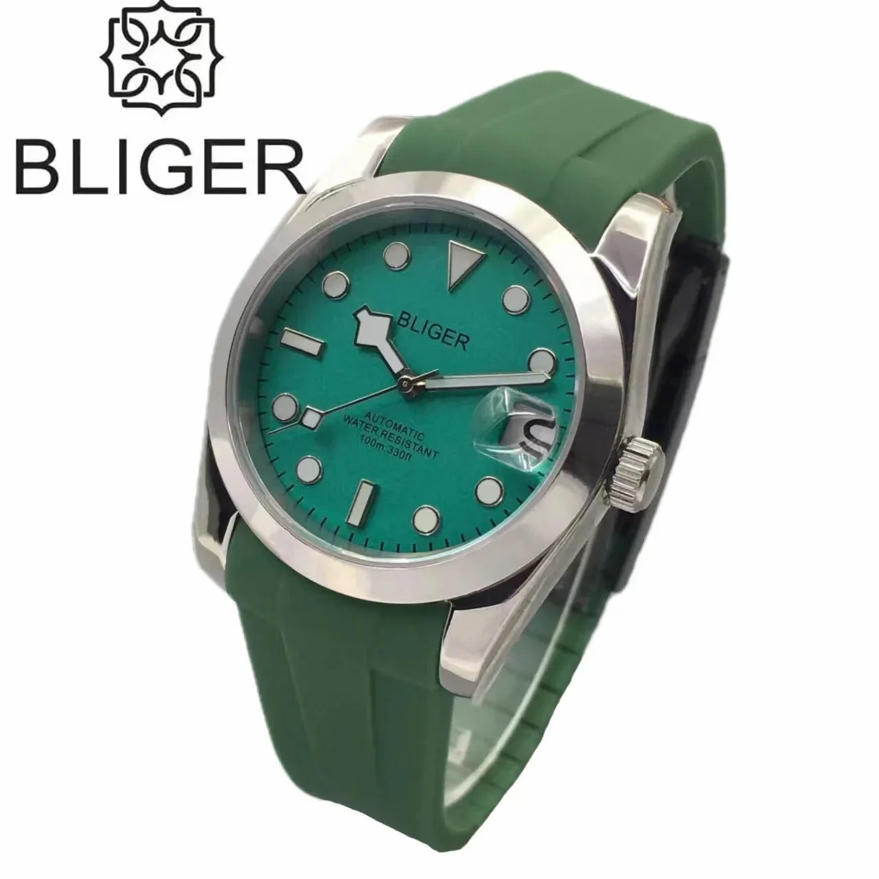 Автоматический ремешок для мужчин BLIGER 36 мм 39 NH35 PT5000 Miyota Mingzhu светящийся синий