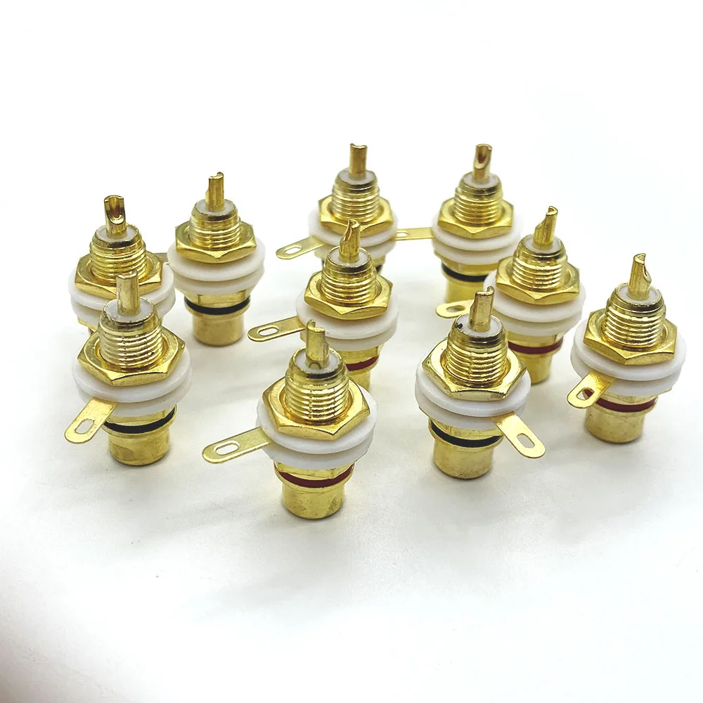 

1/2/5Pair Gold Plated RCA Female Socket Connector RCA Female Plug Jack Audio Socket Amplifier Audio Terminal Plug 3.5mm AV Plug
