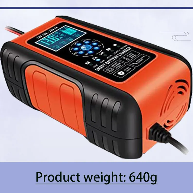 

Автомобильное зарядное устройство 12 В/24 В 10 А с 7-ступенчатой зарядкой, 5 режимами зарядки и ЖК-экраном