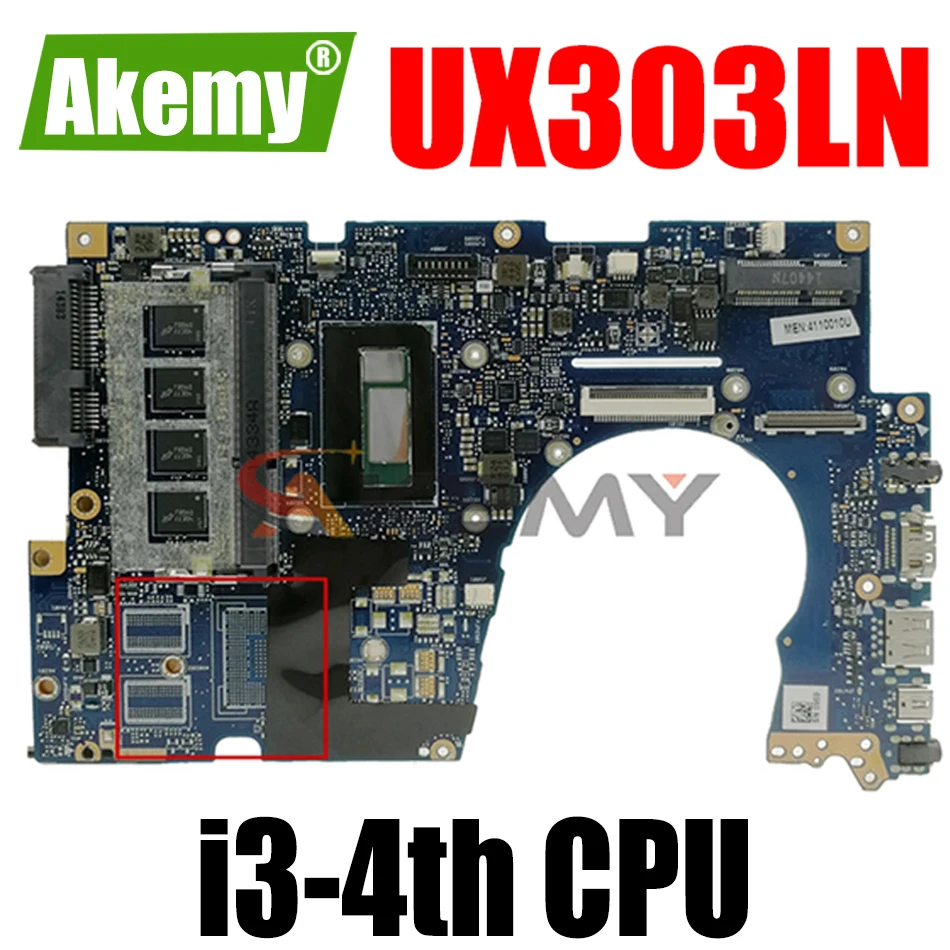 

Akemy UX303LN Laptop motherboard for ASUS UX303LA UX303LAB UX303LB UX303LN UX303L original mainboard 4GB-RAM I3-4th GM