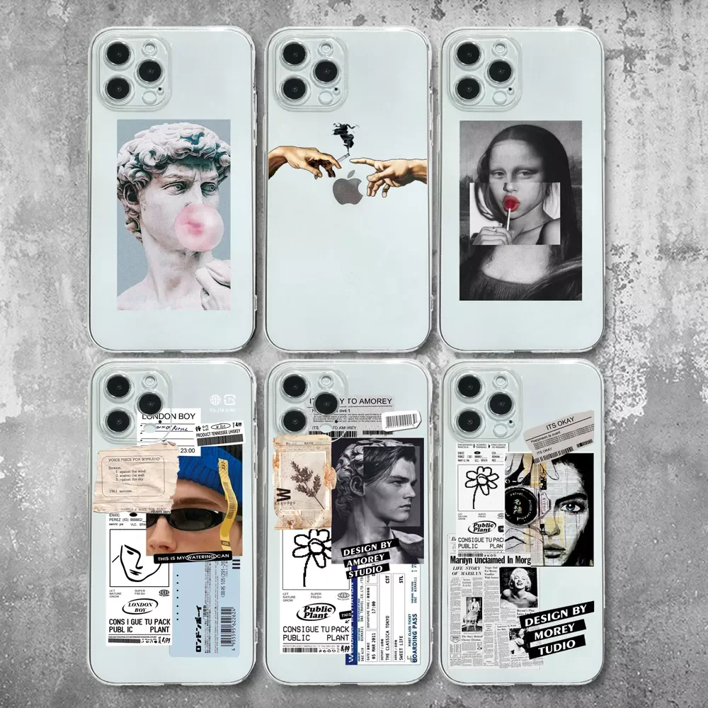 

2022 Trend For iPhone 13 7 8 Plus 11 Pro MAX Covers Art Aesthetic Clear Case For iPhone 12 PRO X XR XS SE20 Soft TPU