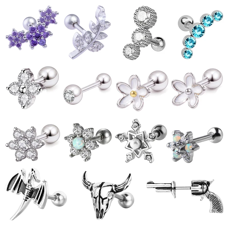 

Серьги-гвоздики из хирургической стали 316L с фианитом, 16 г