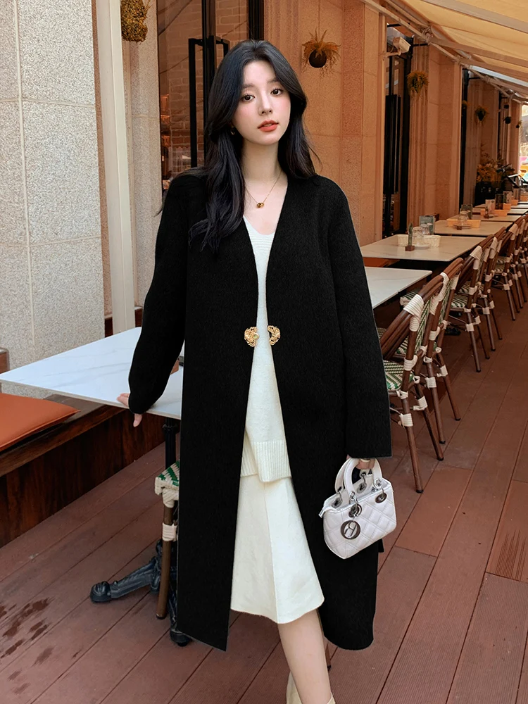 CAIXINGLE шарф 30% верблюжьей шерсти Женское пальто двусторонний шерстяной