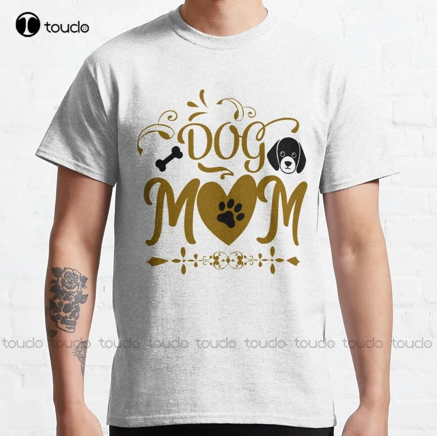 

Классическая футболка с надписью «The Dog Mom Is Ruff», рубашки без рукавов для мужчин, забавная уличная одежда в стиле Харадзюку, мультяшная популя...