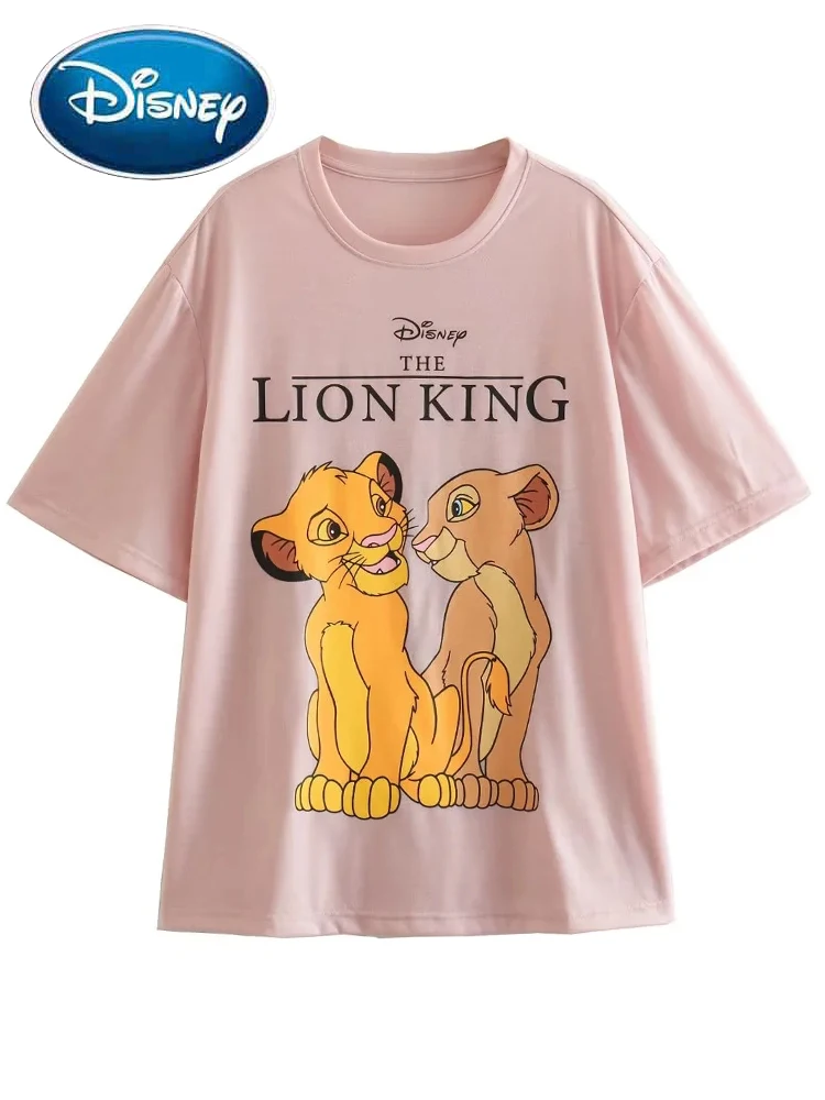 

Женская хлопковая футболка с коротким рукавом и круглым вырезом Disney Pink