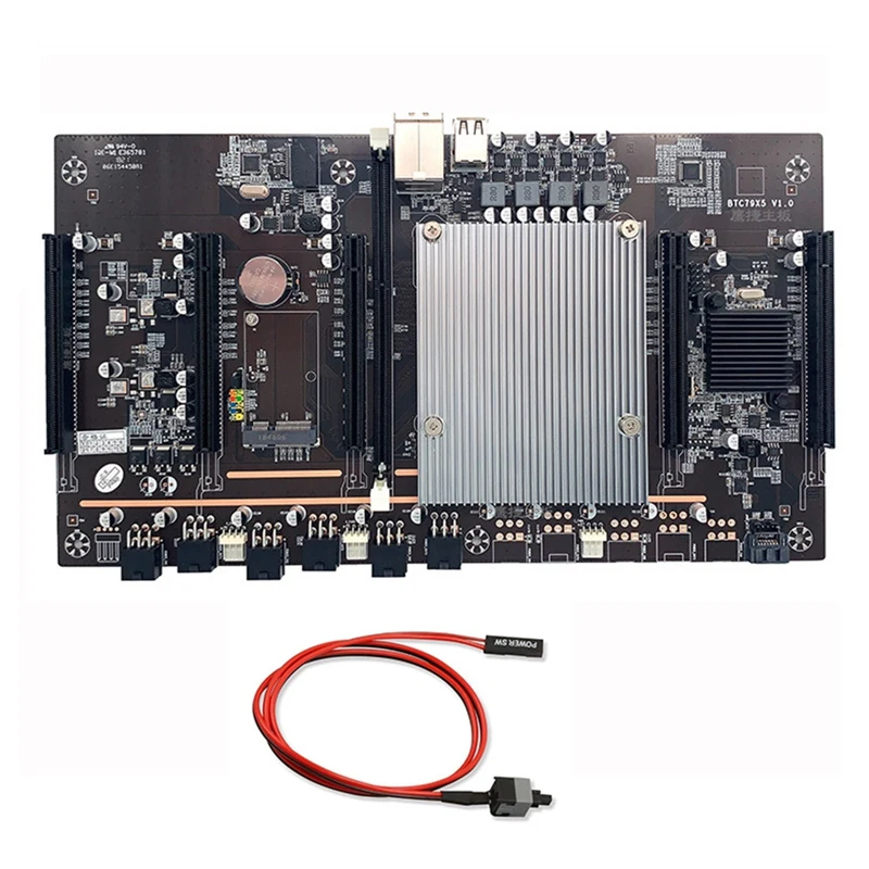 

NEW-X79 X5 BTC Майнинг материнская плата LGA 2011 DDR3 поддерживает 5X PCI-E 60 мм RTX 3060 графическая карта + линия переключения