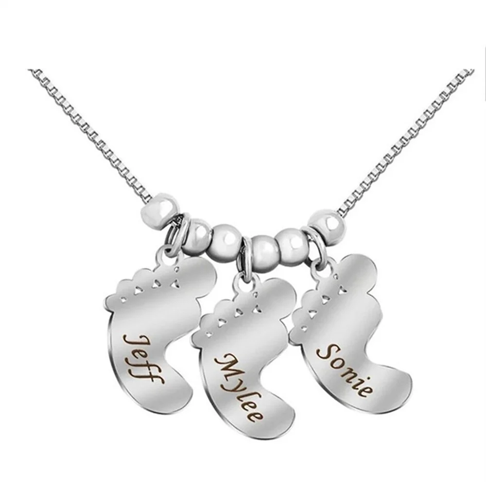 Fashion Custom Personality Women's Necklace Sole Pendant Custom Necklace Stainless Steel Name Custom Gift Free Shipping
