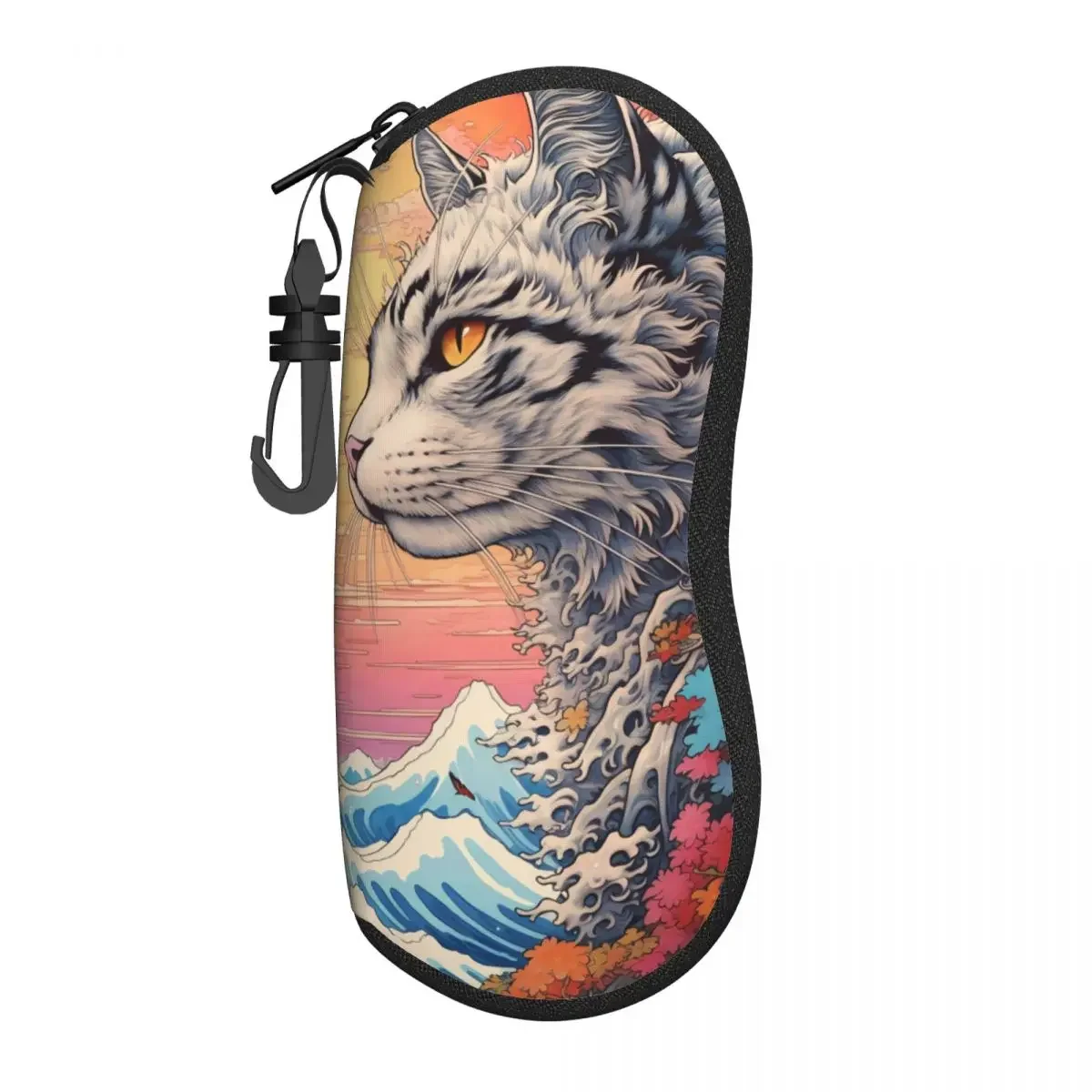 Чехол для очков с изображением летающего бульдога и кота мужской чехол