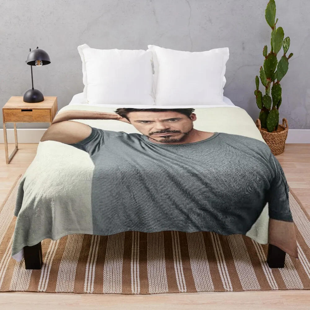 

robert downey jr Throw Blanket Camping Blanket