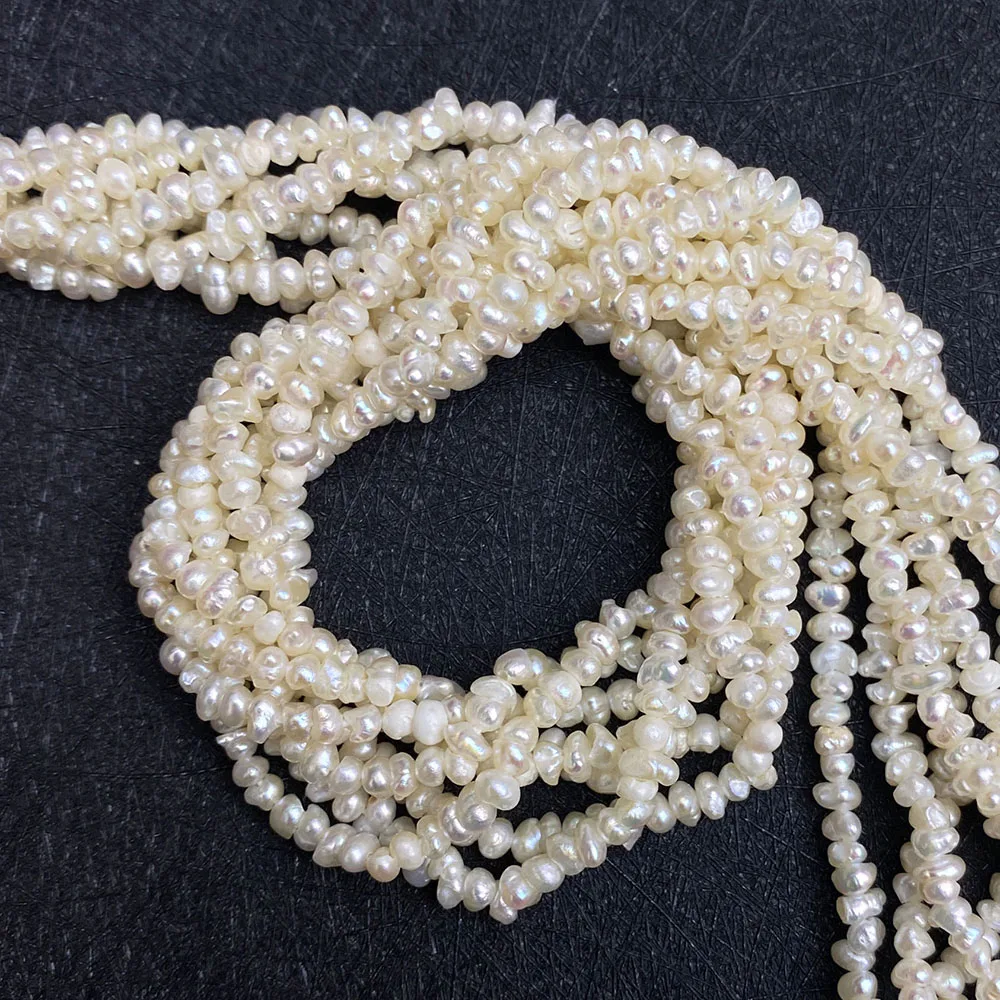 A Grade Natural Freshwater Pearl Small Flat Beads 3-4mm Charm Fashion Making DIY Necklace Earrings Bracelet Jewelry Accessories