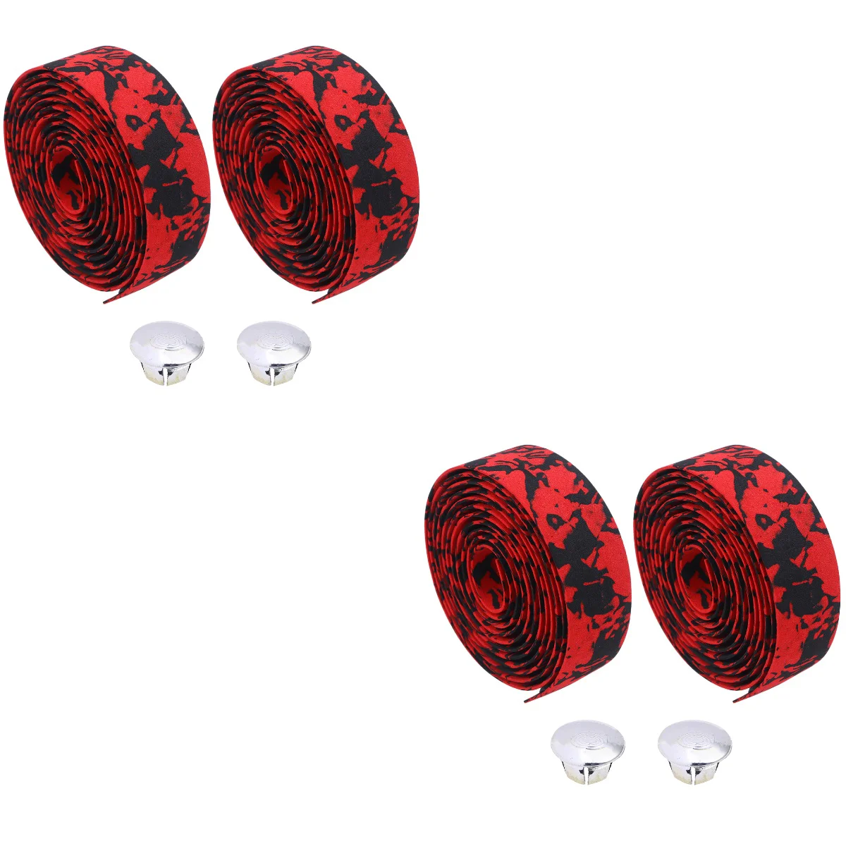 

2 Pairs PU Handlebar Bandage Disruptive Pattern Swathing Band (Camouflage Red and Black)