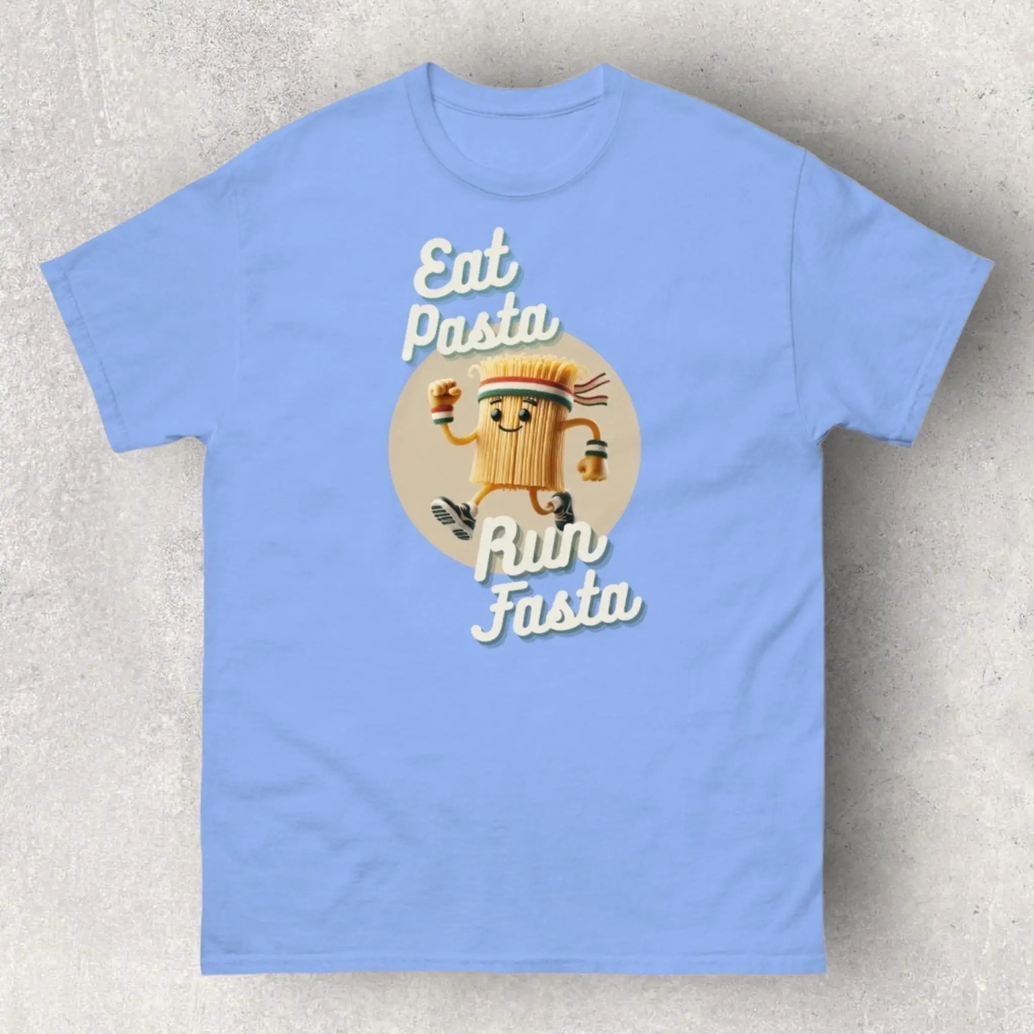 Футболка Eat Pasta Run Fasta Спагетти Талисман Бег Забавный тренажерный зал для бега