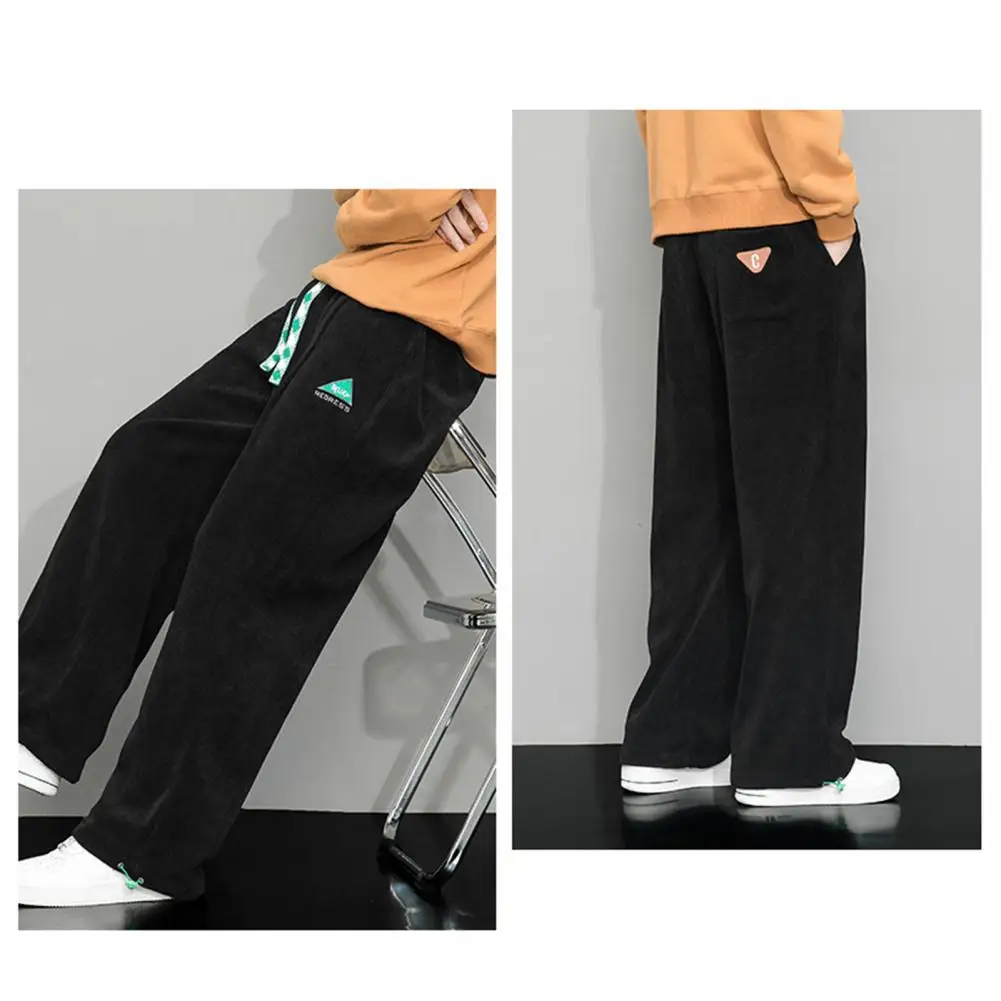 

Модные мужские брюки с широкими штанинами, вельветовые спортивные брюки, свободные эластичные брюки с подолом