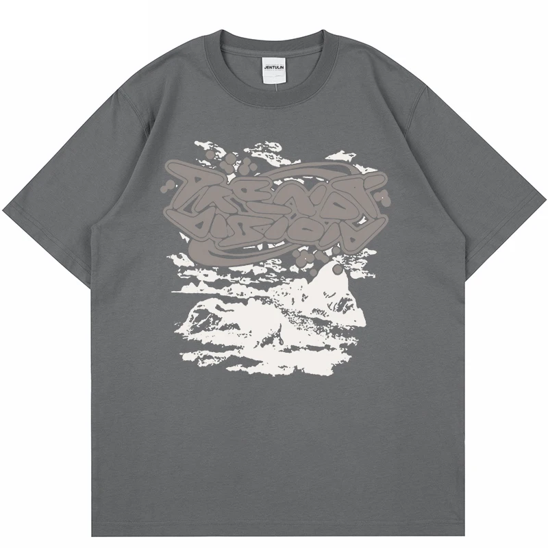 2024 Уличная футболка Harajuku Y2K унисекс в стиле хип-хоп мужская летняя с коротким