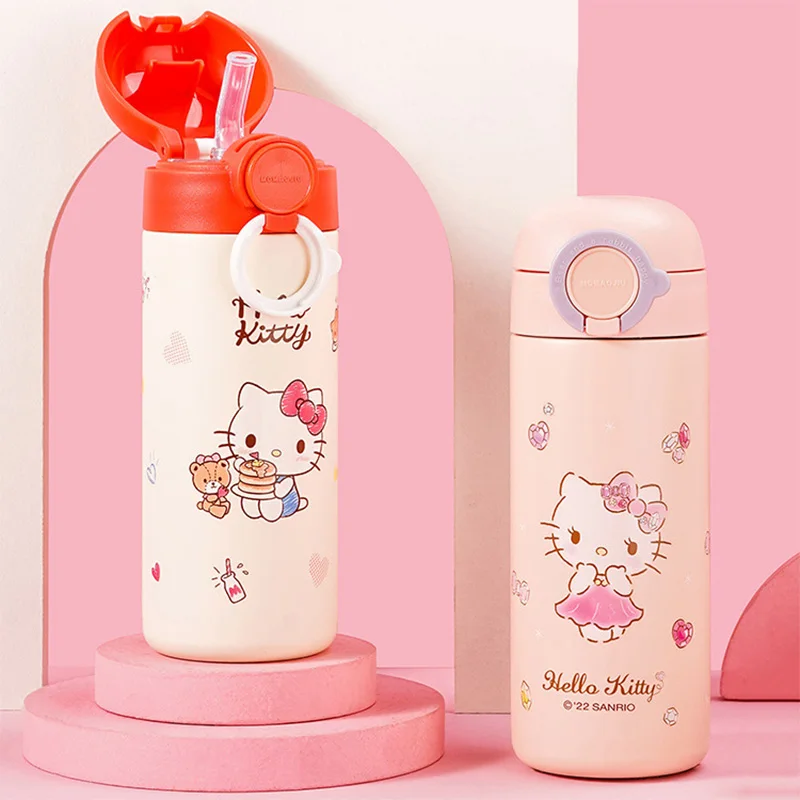 

Hello Kitty Insulation Cup Water Cup Cute Cartoon Anime High Value Milk Coffee Juice Portable Cup with Straw Kitchen Supplie