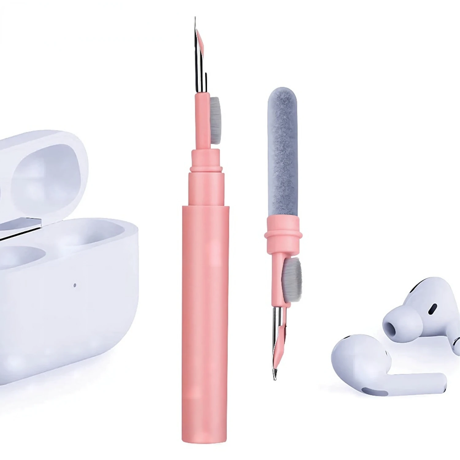 

Pink Color Wireless Earbuds Earphone Cleaning Pen Headphone Cleaning Tools Keyboard Brush Cleaner Kit