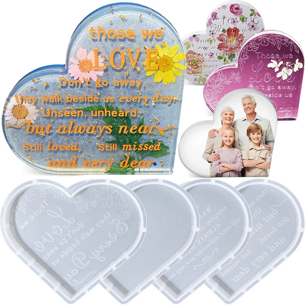 

Large Heart Memorial Gift Sign Resin Mold DIY Memorial Condolence Grief Signs Silicone Molds Loss of Funeral Gifts Home Decor
