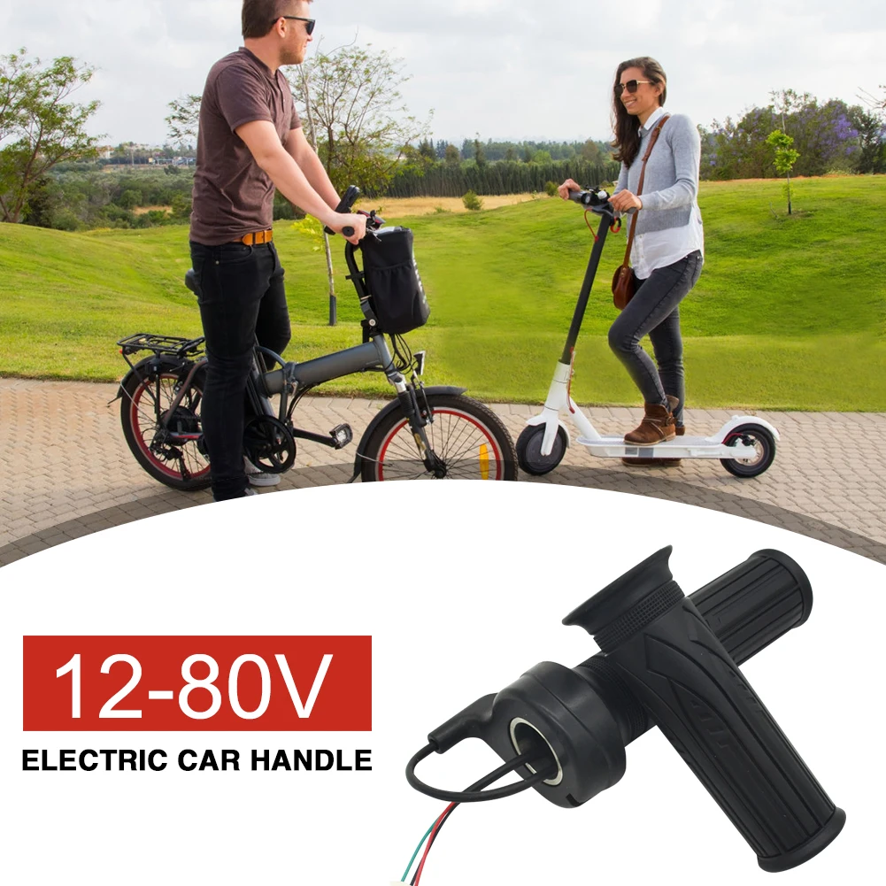 

1 Pair Twist Throttle Grip Electric Scooter Throttle 12-80V Accelerator Handle Without Switch Electric Bicycle Speed Handlebar