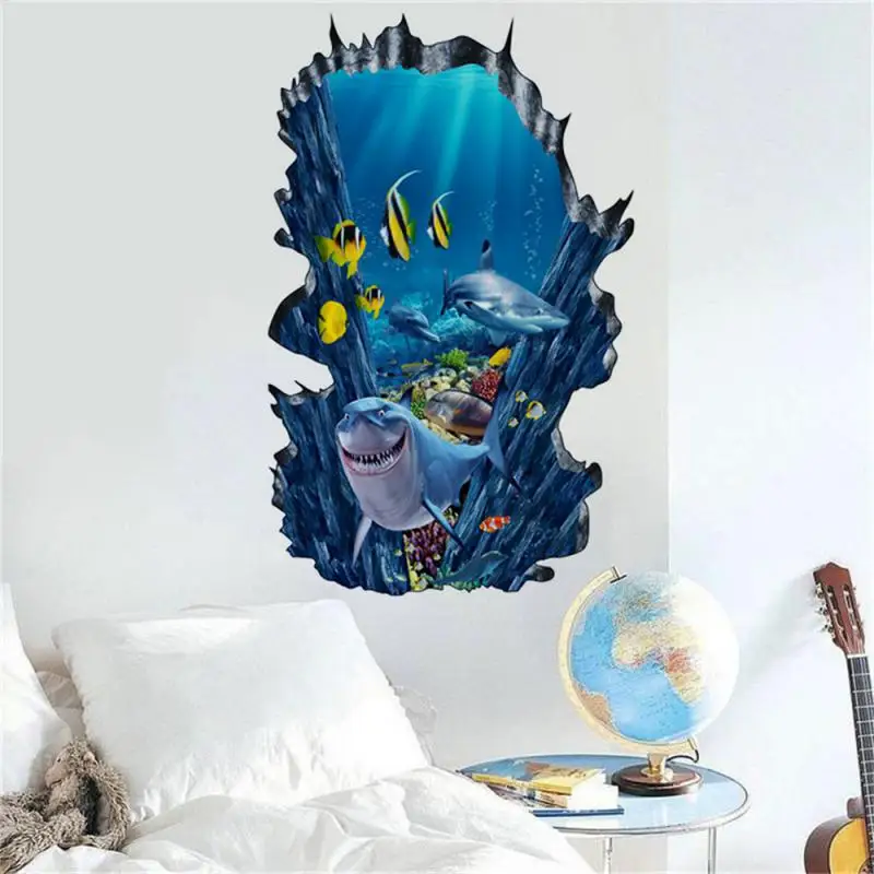 

Multi-site Decoration Childrens Room Decoration High Quality Material Ocean World Childrens Wallpaper Wall Sticker Ornament
