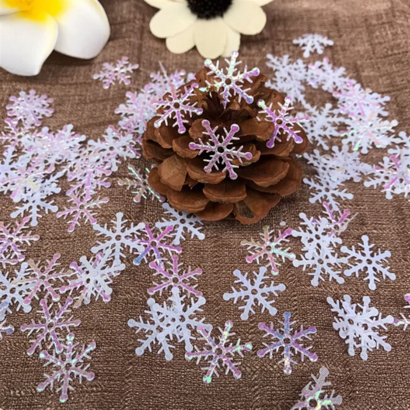 

300/200pcs Christmas Snowflakes Confetti Artificial Snow Xmas Tree Ornaments Decorations For Christmas Home Party Wedding Decor