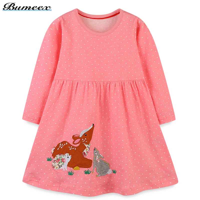 

Bumeex Toddlers Girls Clothes Long Sleeves Dresses 2023 Spring and Autumn Cotton Pretty and Comfort for Kids Vestidos 2-7 Years