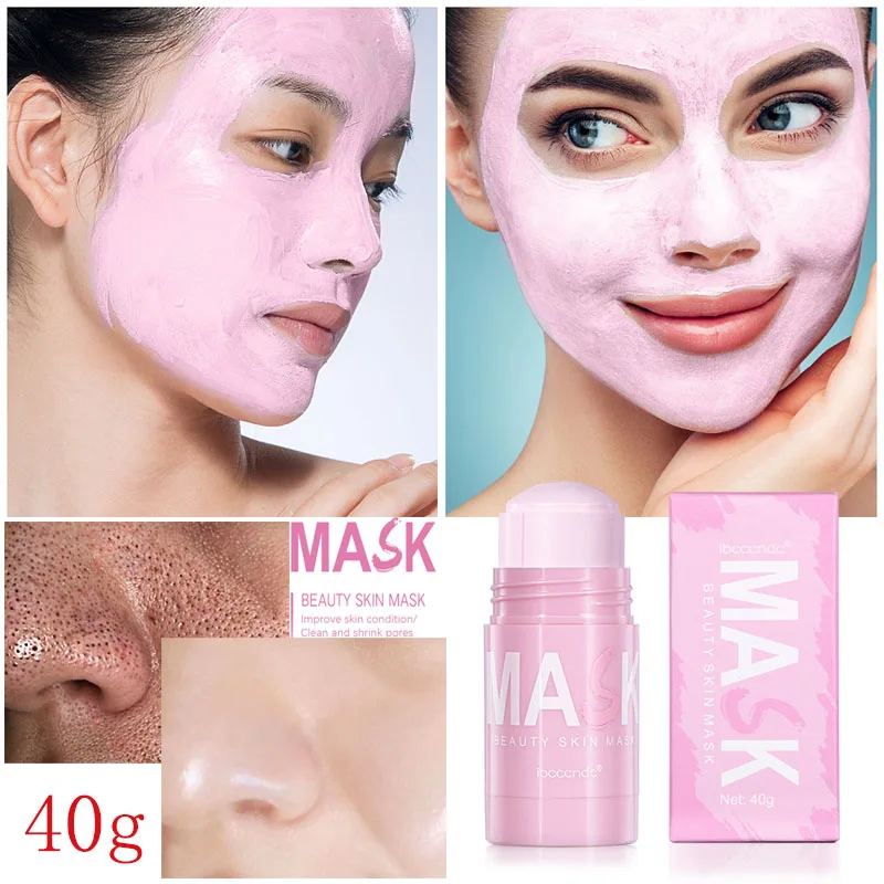 

40G Rose Solid Mask Stick Deep Cleansing Mud Clay Masks Purifying Pores Blackhead Moisturizing Oil Control Anti-Acne Facial Care