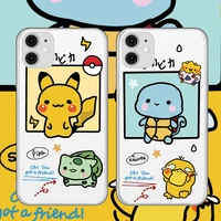 pokemon pikachu cute cartoon phone cases for iphone 13 12 11 pro max mini xr xs max 8 x 7 2020 transparent silicone back cover