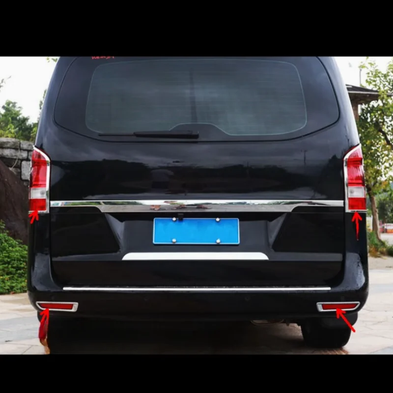 Фото Для Mercedes-Benz V-Class V260 Vito W447 2016-2022: Накладки на задние фонари, противотуманные фары и стеклоочистители (аксессуары для экстерьера) №3
