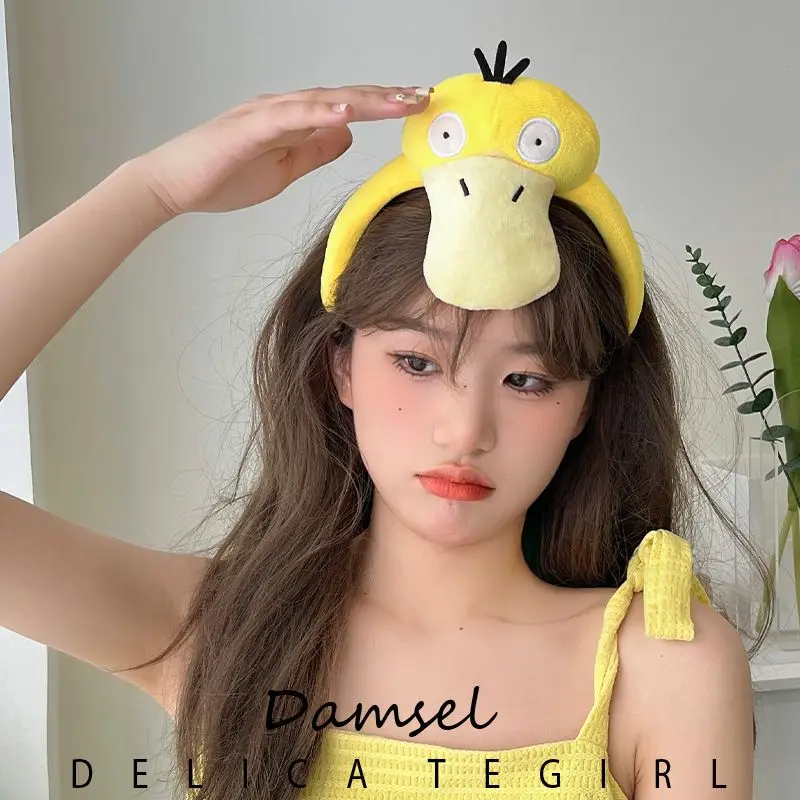 

Повязка на голову Psyduck с милым и уродливым большим ртом, аксессуары для волос с сердцем девушки, милый мультяшный повязка на голову, онлайн-а...