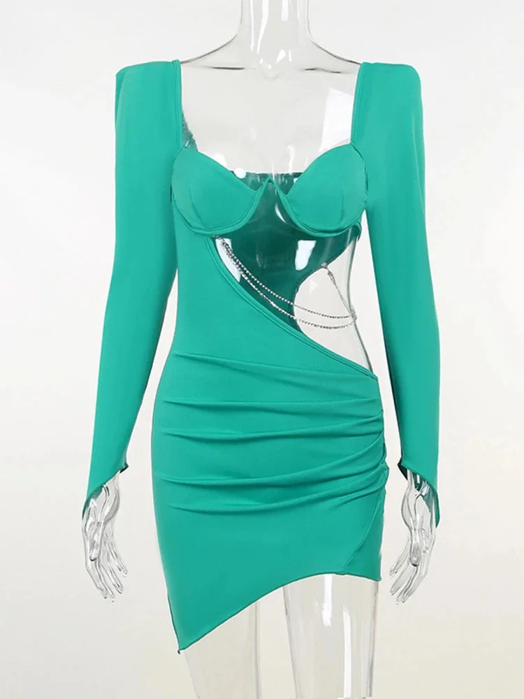 Зелёное мини-платье DIAUCHARN