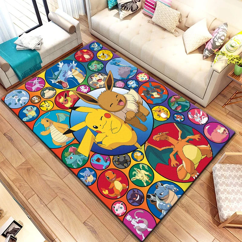 

P-Pokemon Anime Printed Carpet for Living Room Rugs Camping stranger things Picnic Mat Anti-Slip E-sports Rug Yoga Mat Fans gift