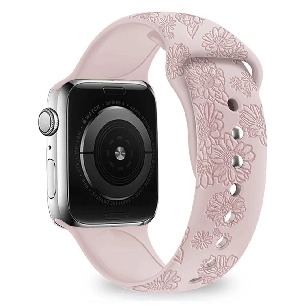 Silicone strap For Apple Watch band 44mm 45mm ultra 49mm 41mm 40mm 42mm 3D Printed correa bracelet iWatch series 7 8 6 5 8 SE 3