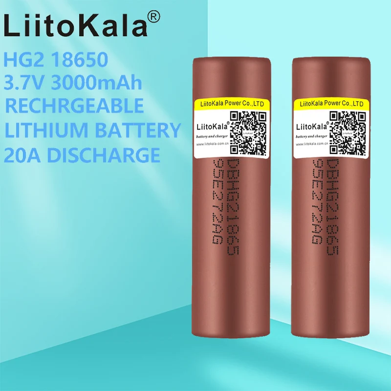

Аккумуляторные литиевые батареи LiitoKala, 3,7 в, 18650 HG2, 3000 мАч