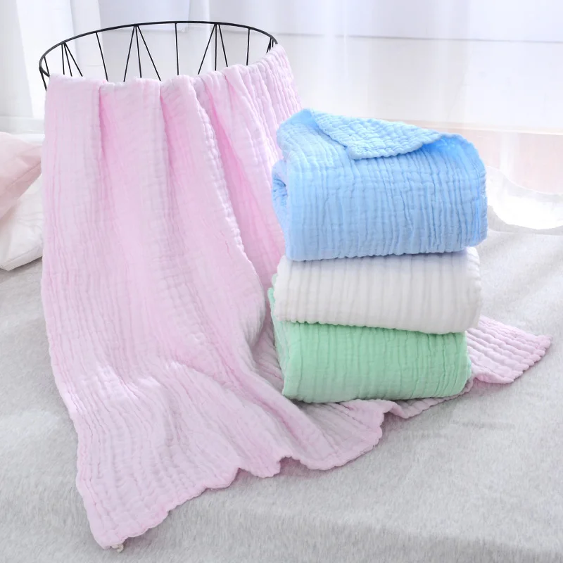 6 Layers Cotton Baby Bath Towel Muslin Cloth Kids Bathrobe Child Blanket Wrap 105*105Cm