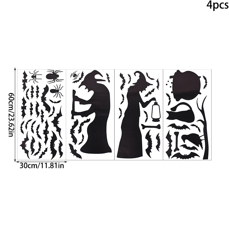 

4 шт., наклейки на окно Хэллоуин, YONGSNOW