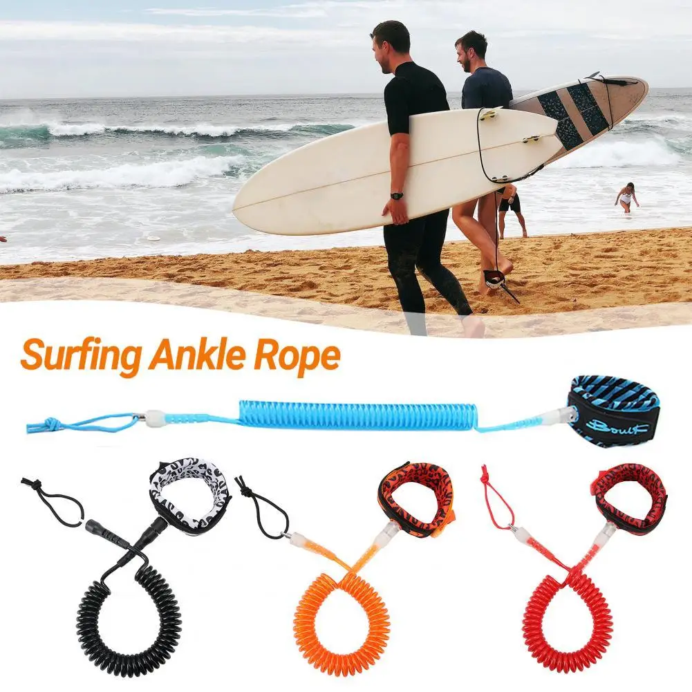 

360 Degrees Rotation Stretchable Surfing Ankle Rope Hook Loop Fasteners Paddle Board Surfboard Leg Leash for Outdoor Activity