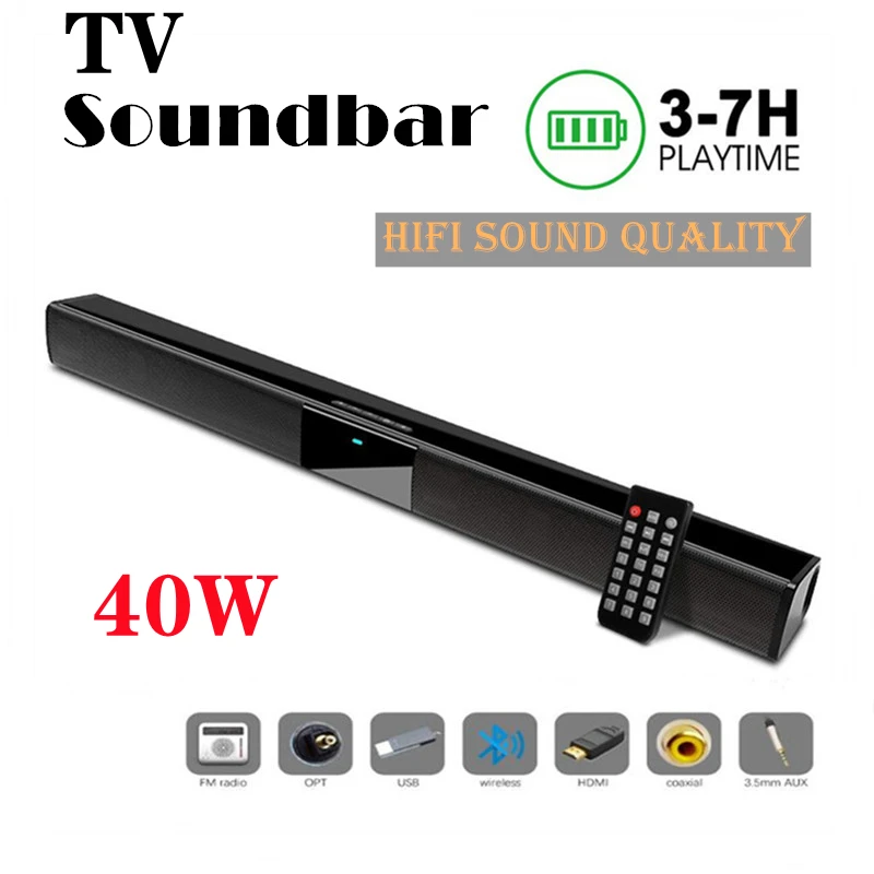 

40W Home Theater Sound System Bluetooth Speaker Computer Speakers For TV Soundbar Box Subwoofer FM Radio Music Center Column