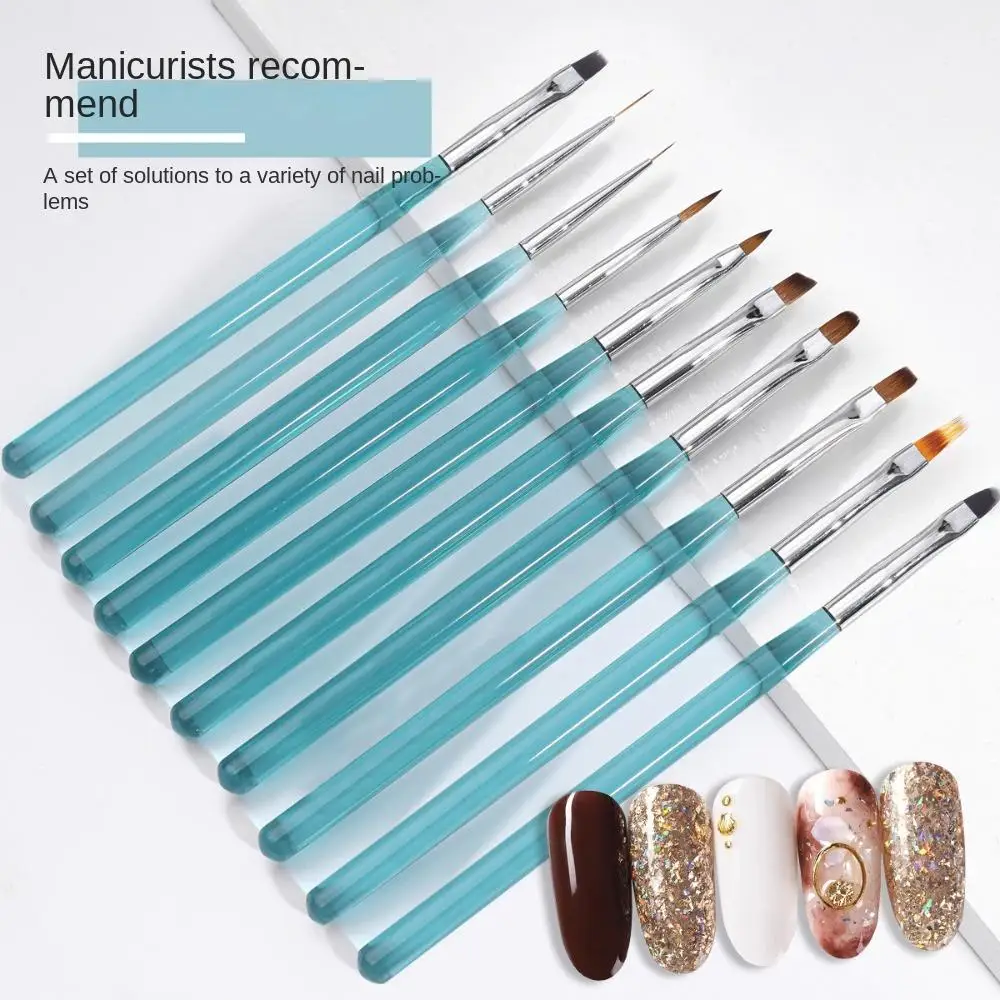 

Clear Blue Nail Art Line Painting Pen 3D Tips Manicure Flowers Patterns Drawing Pen UV Gel Brushes Painting Tools Brushes