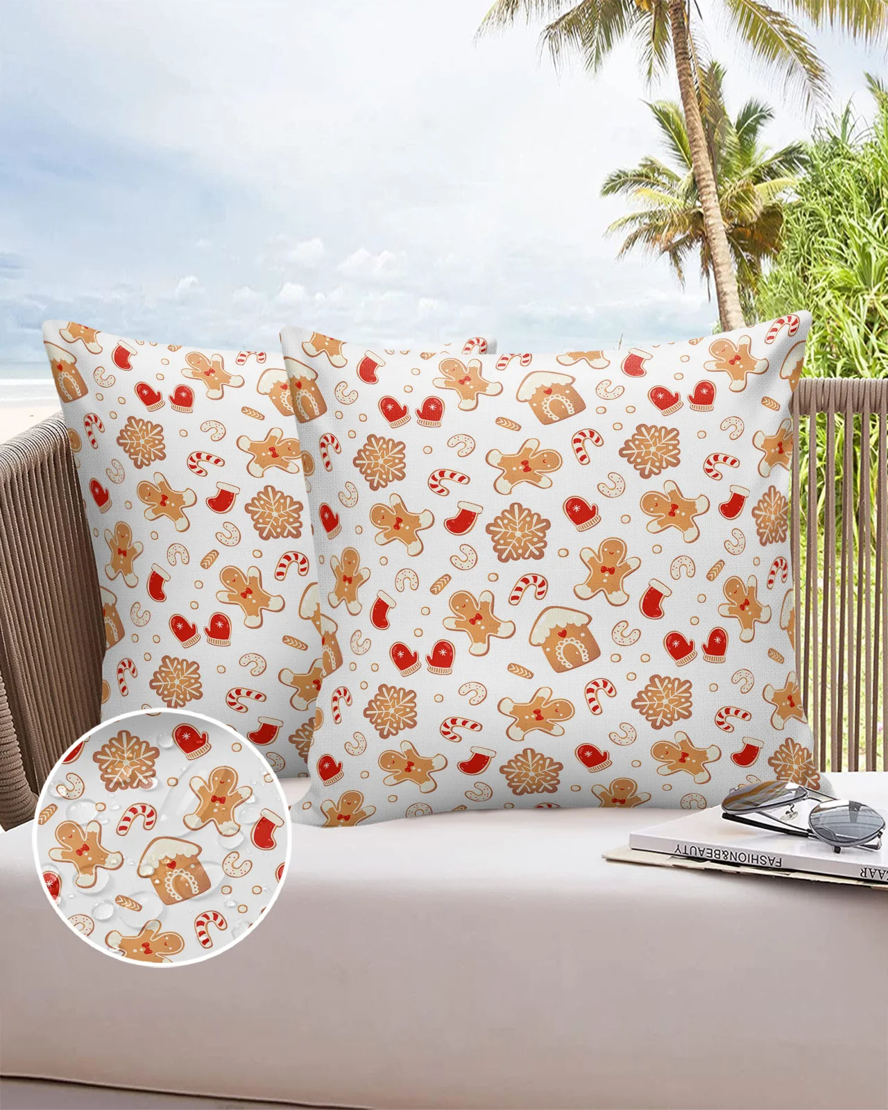 

2/4 Pcs Christmas Gingerbread Man Pillow Cases for Bed Waterproof Home Sofa Cushions Pillow Cover Christmas Pillowcase